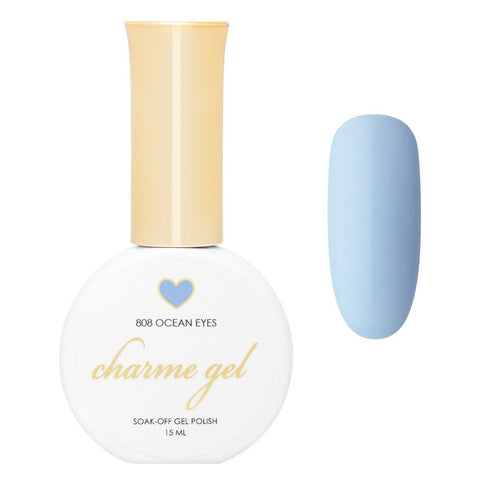 Charme Gel Polish / 808 Ocean Eyes Light Pastel Blue Summer Nail Polish