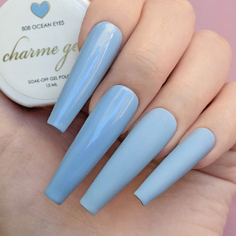 Charme Gel Polish / 808 Ocean Eyes Light Pastel Blue Summer Nail Polish