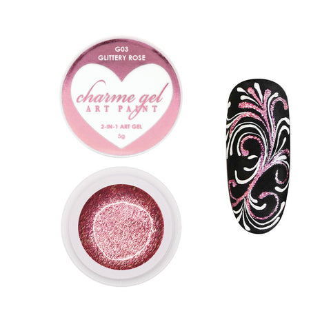 Daily Charme Glittery Art Gel / Rose Pink Potted Nail Polish Gel