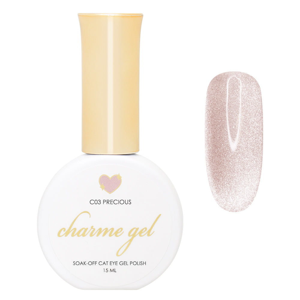 Charme Gel / Cat Eye C03 Precious Charme Gel Cat Eye C03 Precious Rose Gold Shimmer Glitter Galaxy Nail