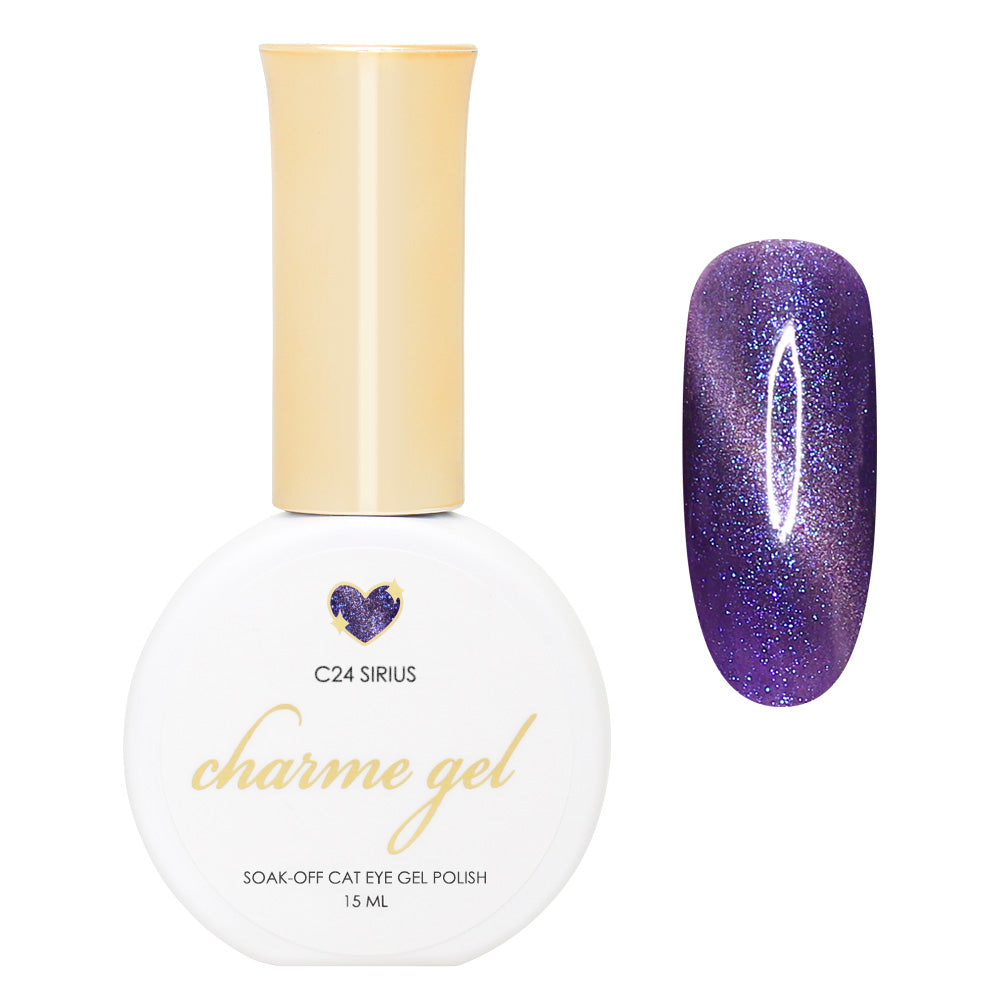 Charme Gel / Cat Eye C24 Sirius Purple Blue Galaxy Polish Nail Art