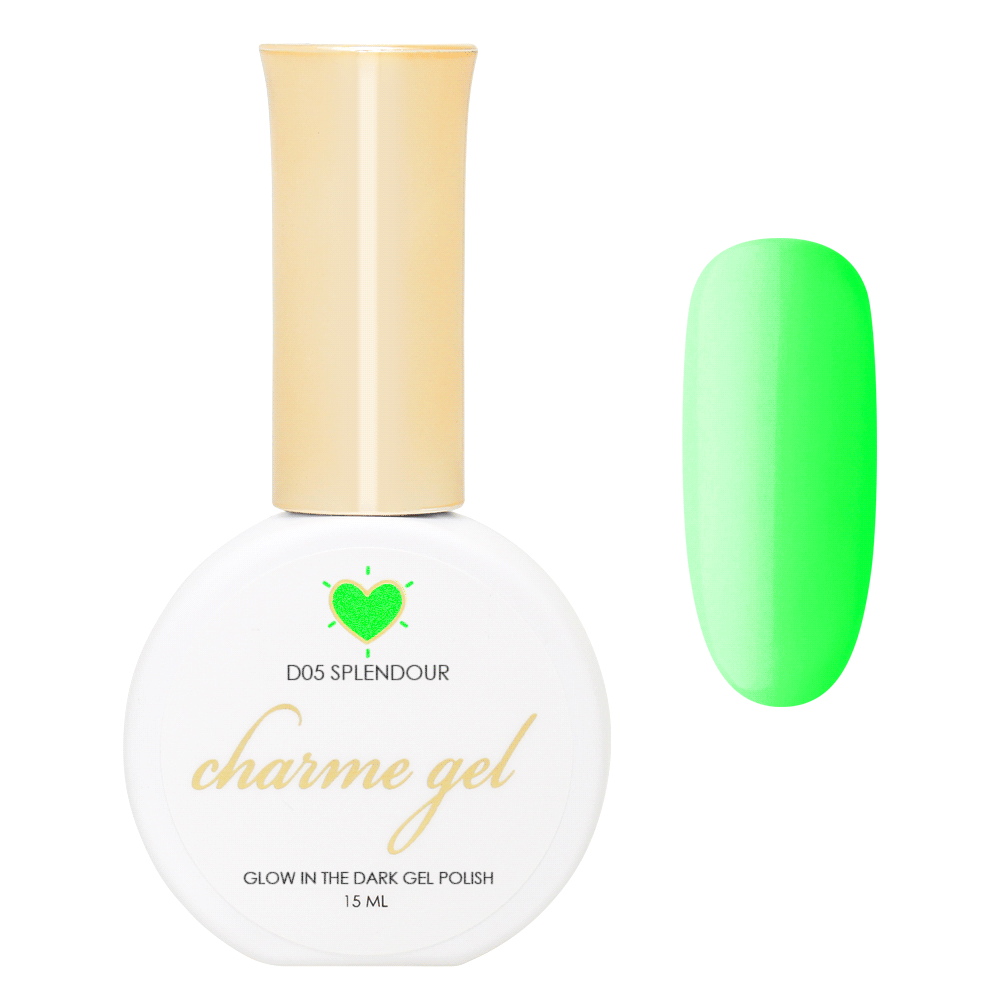 Charme Gel / Glow in the Dark D05 Splendour Charme Gel Polish / Glow in the Dark D05 Splendour Highlighter Neon Green Party Nail Polish