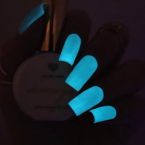 Charme Gel Polish / Glow in the Dark D06 Time Warp Neon Turquoise Blue Rave Nail Polish