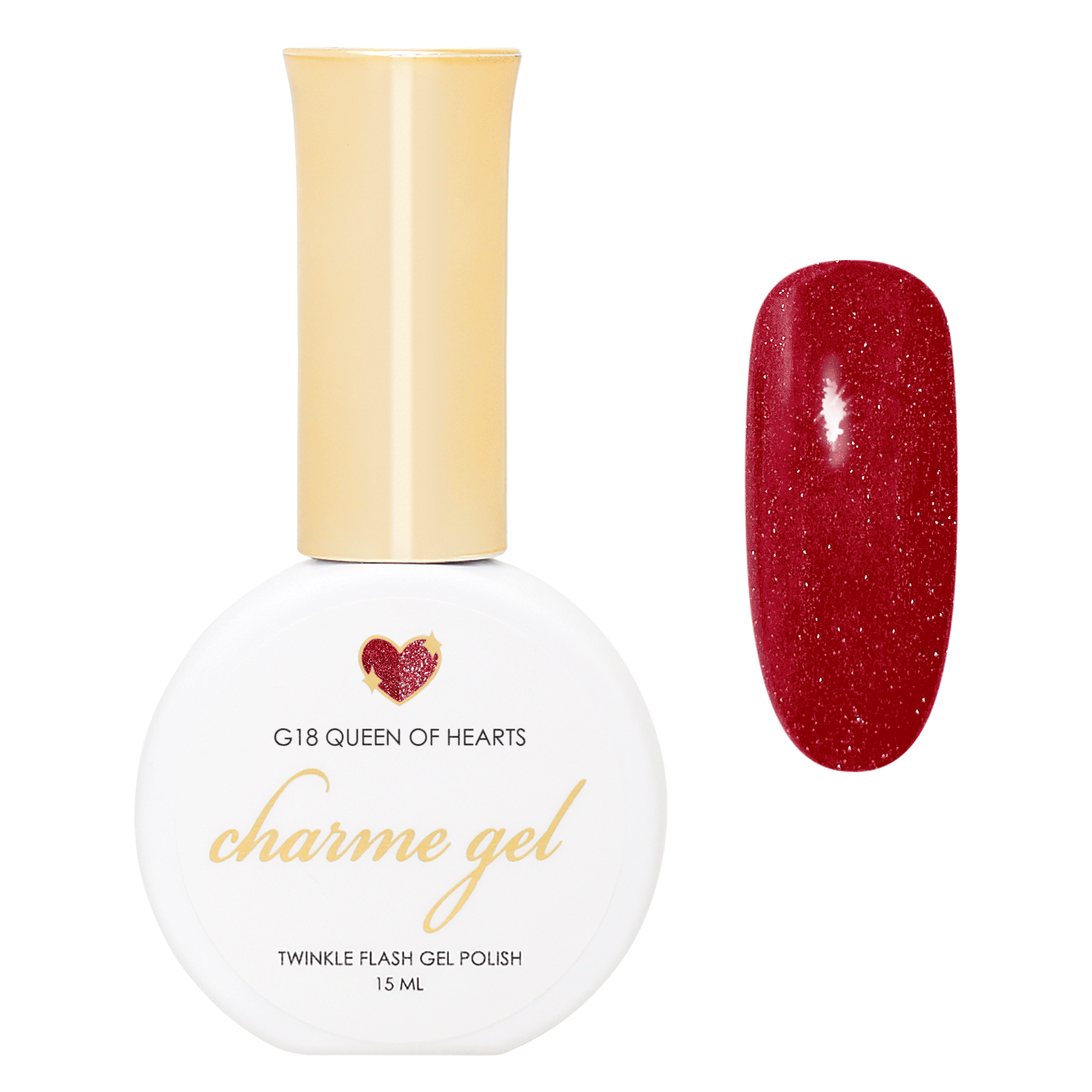 Charme Gel / Twinkle Flash G18 Queen of Hearts Charme Gel / Twinkle Flash G18 Queen of Hearts Red Reflective Nail Polish