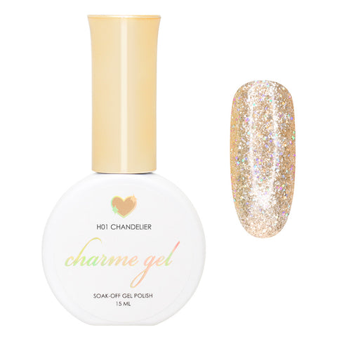 Charme Gel / Holographic H01 Chandelier Glitter Bottle Nail Polish