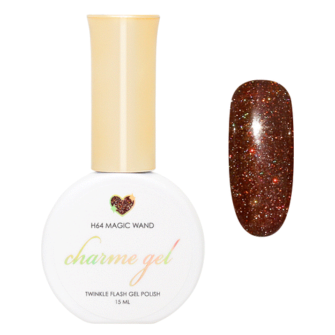 Charme Gel / Holographic Twinkle H64 Magic Wand Brown Flash Diamond Reflective Nail Polish