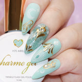 Charme Gel / Holographic Twinkle H70 Ariel Turquoise Blue Green Flash Diamond Reflective Nail Polish Tiffany Blue