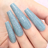 Charme Gel / Holographic Twinkle H71 Glass Slipper Aqua Blue Flash Diamond Reflective Nail Polish