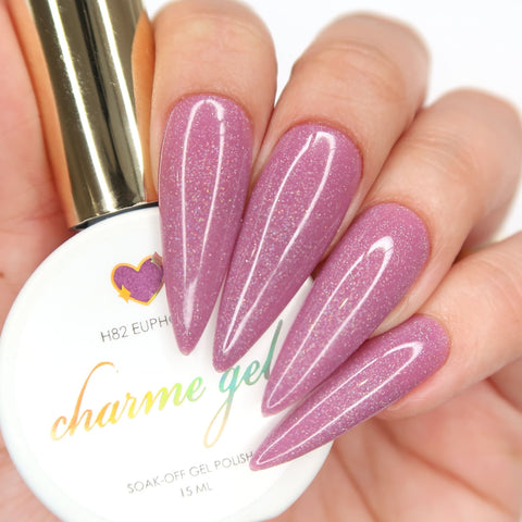 Charme Gel / Holographic H82 Euphoria Plum Purple Polish