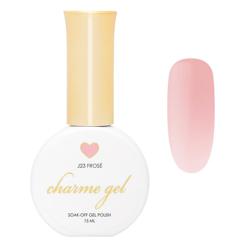 Charme Gel / Jelly J23 Frosé Light Pastel Pink Nail Polish Rose Quartz Sheer Design