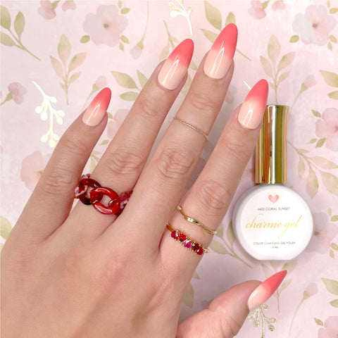 Charme Gel / Color Changing M02 Coral Sunset Pastel Retro Nail Polish