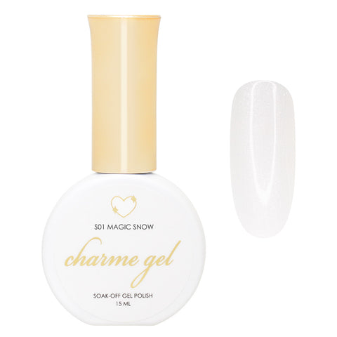 Charme Gel Shimmer S01 Magic Snow White Jelly Nail Polish Art