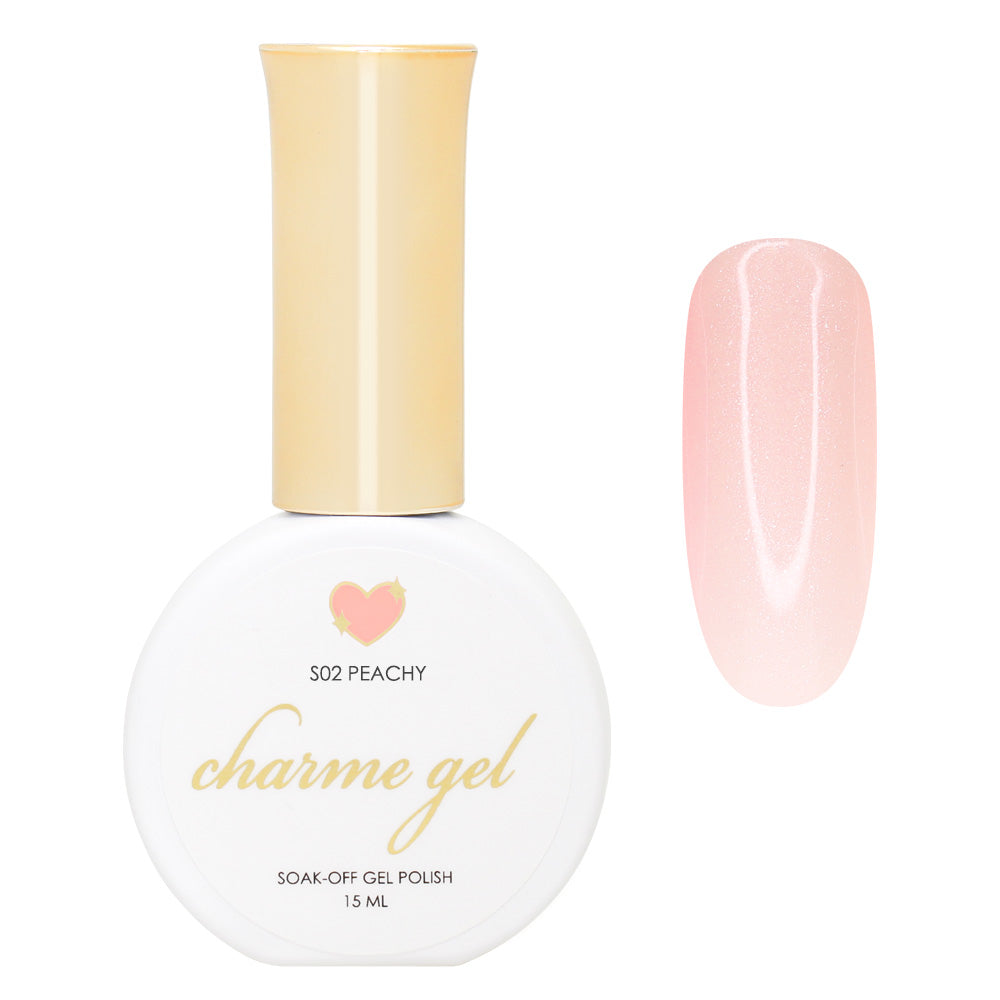Charme Gel / Shimmer S02 Peachy Charme Gel Shimmer S02 Peachy Orange Nude Beige Jelly Polish