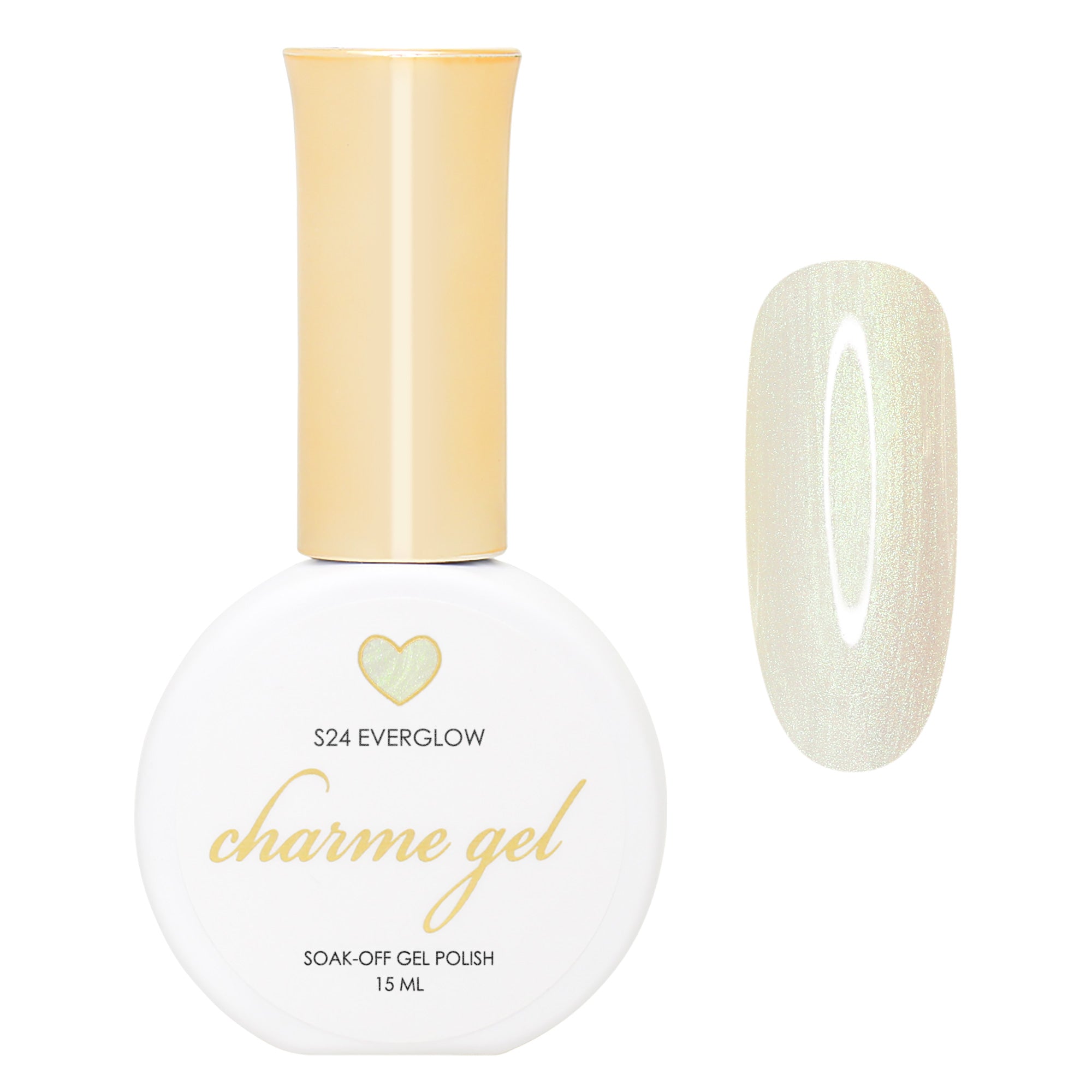 Charme Gel / Pearl Shimmer S24 Everglow Charme Gel / Pearl Shimmer S24 Everglow Green Iridescent Nail Polish Color