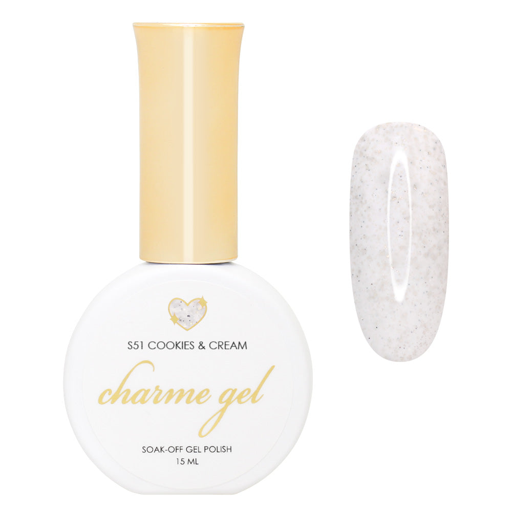 Charme Gel / Shimmer Ice Cream S51 Cookies & Cream Charme Gel / Shimmer Ice Cream S51 Cookies & Cream White Gold Shimmer Polish
