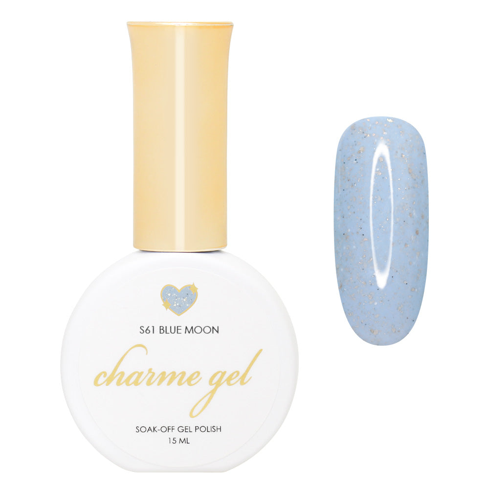 Charme Gel / Shimmer Ice Cream S61 Blue Moon Charme Gel / Shimmer Ice Cream S61 Blue Moon Gold Flakes Chalcedony Texture Polish