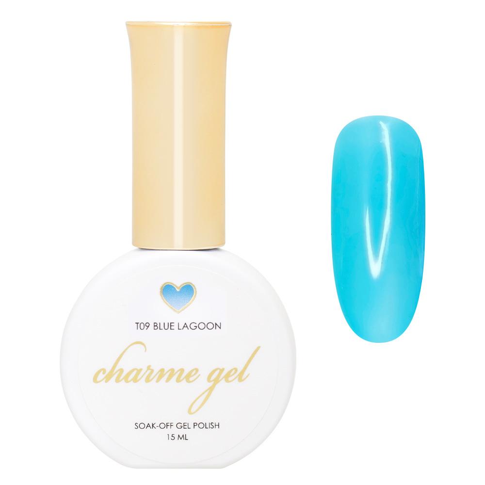 Charme Gel / Tinted Glass T09 Blue Lagoon Charme Gel / Tinted Glass T09 Blue Lagoon Transparent Jelly Cyan Blue Polish