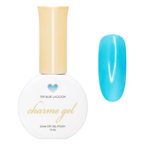 Charme Gel / Tinted Glass T09 Blue Lagoon Transparent Jelly Cyan Blue Polish