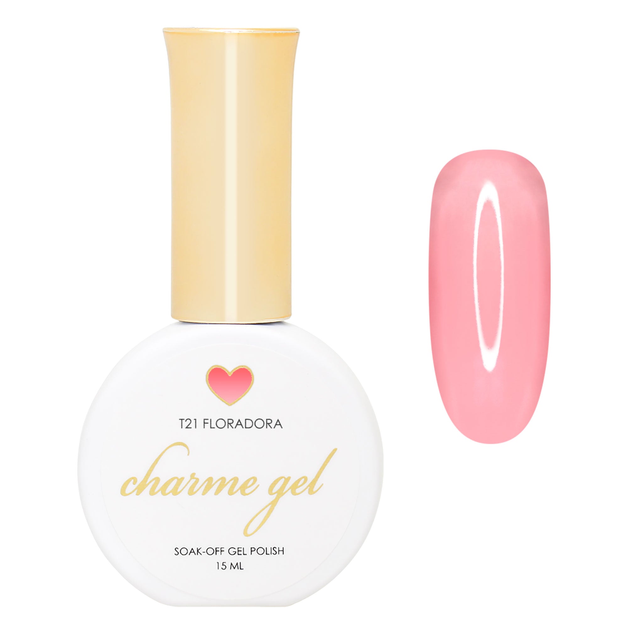 Charme Gel / Tinted Glass T21 Floradora T21 Floradora Charme Gel Polish Pastel Tinted Jelly Sheer Red Pink