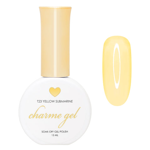Charme Gel / Tinted Glass T23 Yellow Submarine Polish Pastel Light Nail Art