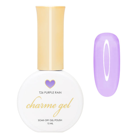 Charme Gel / Tinted Glass T26 Purple Rain Pastel Jelly Polish Trendy