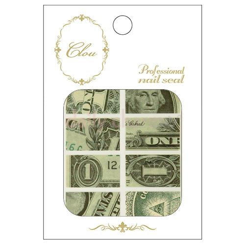 Clou Japanese Nail Art Sticker / Dollar Bill Daily Charme Clou Japanese Nail Art Sticker / Dollar Bill