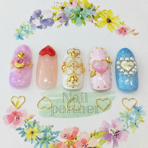 Clou Heart Frames / Gold Japanese Nail Art Stud Decorations