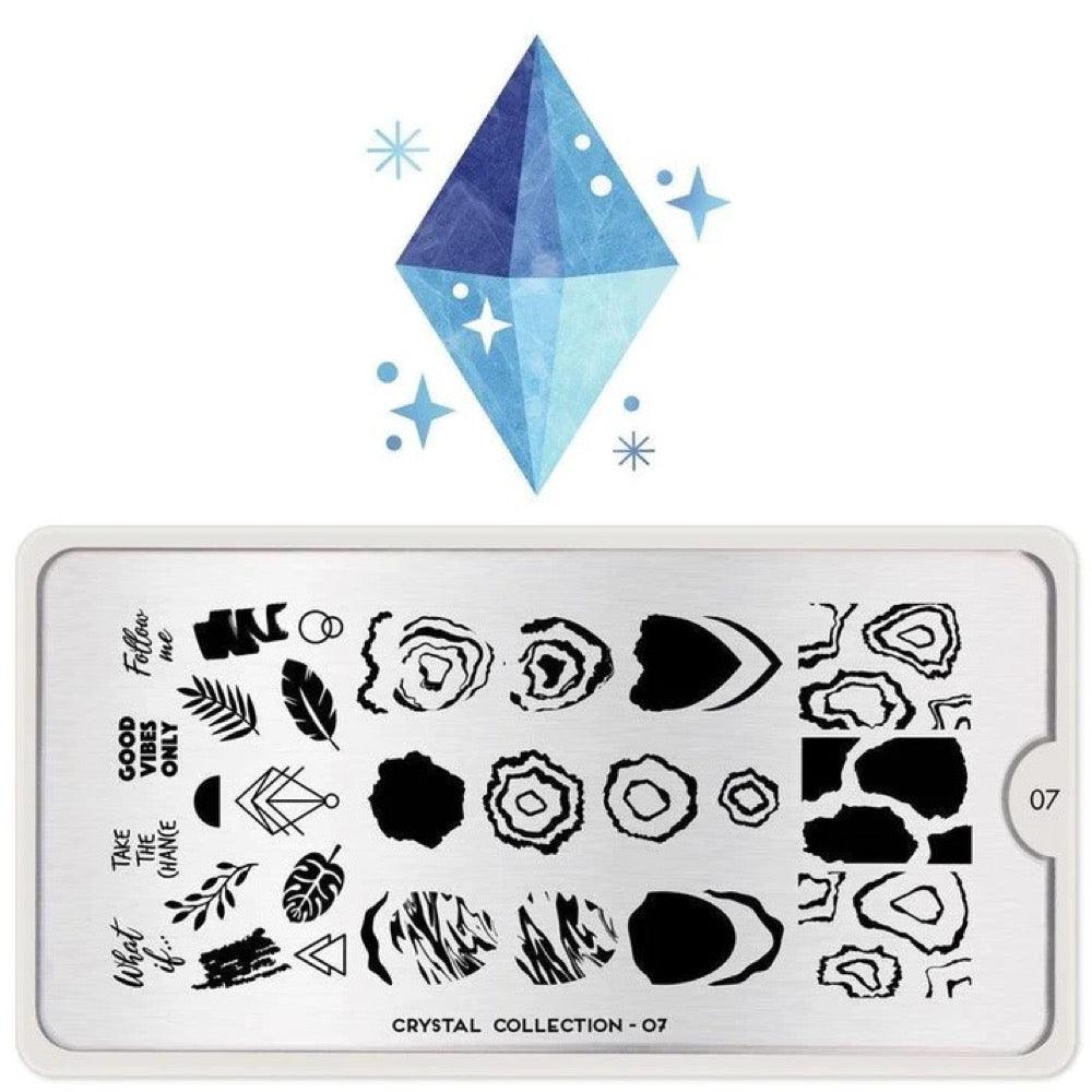 Crystal 07 - Geode Vibes Daily Charme Moyou London Nail Art Stamping Plate Crystal 07 - Geode Vibes