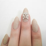 Nail Art Decoration - Skull & Crossbones / Silver