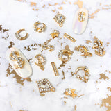 Crescent Moon Kitty / Gold Nail Charm
