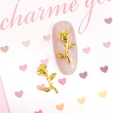 Enchanted Rose Gold Nail Charm 3D Decor Beauty Beast