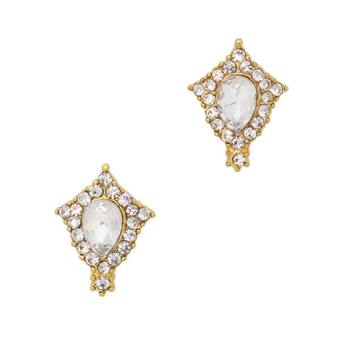 Fancy Crystal Drop / Gold Nail Charms