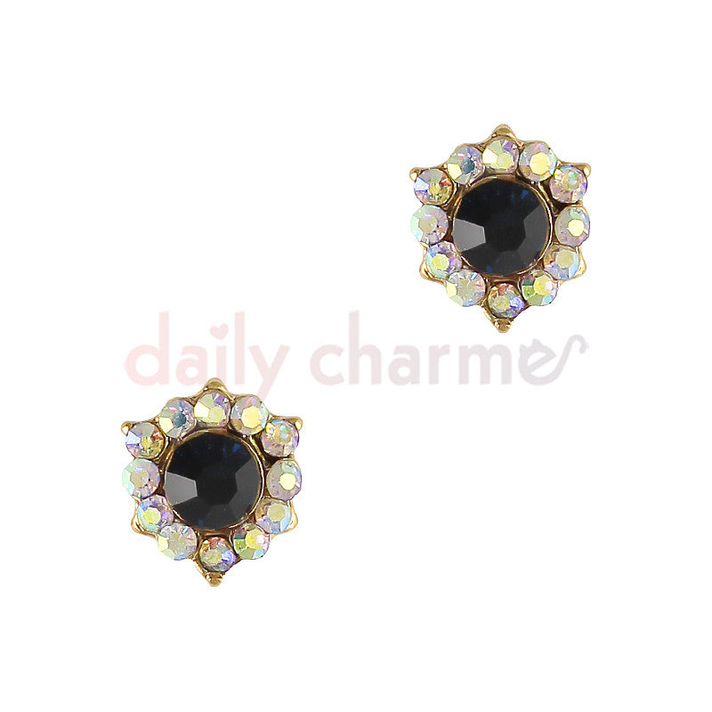 Decorative Onyx Gem / Gold Daily Charme 3D Nail Art Charm Decorative Onyx Gem / Gold