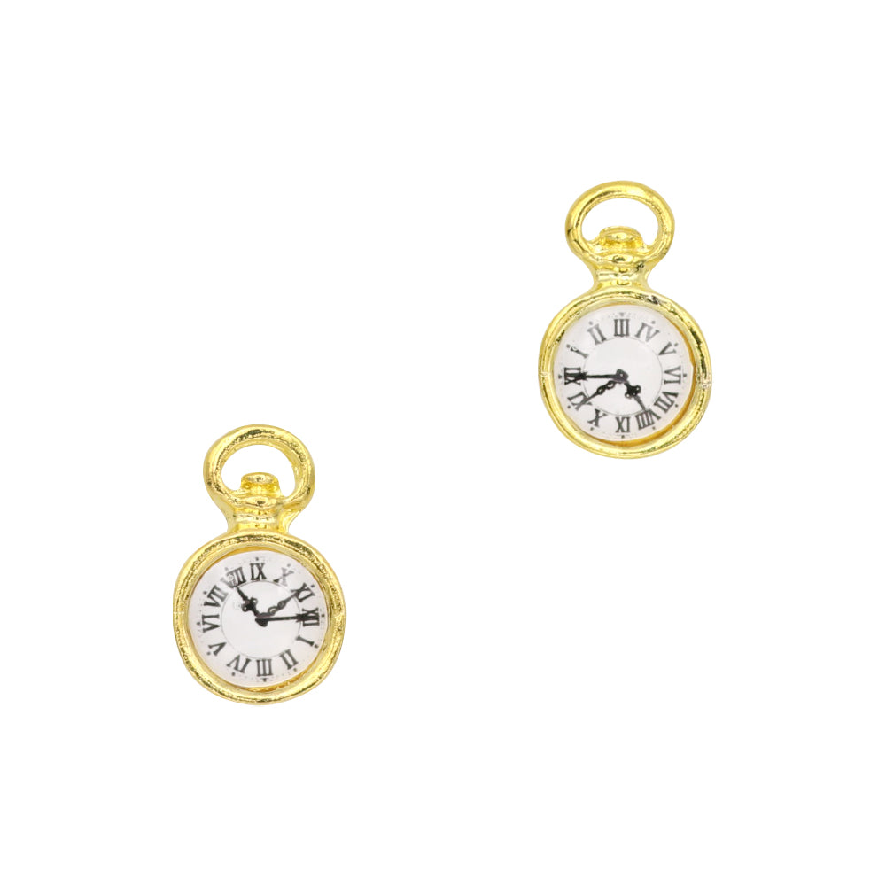 Pocket Watch / Gold Pocket Watch / Gold New Years Nail Art Charm Jewelry