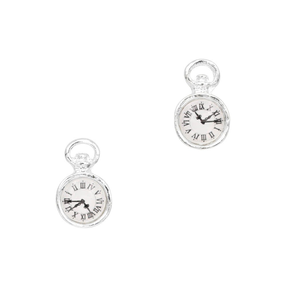 Pocket Watch / Silver Pocket Watch / Silver Alice in Wonderland Nail Art New Year Clock