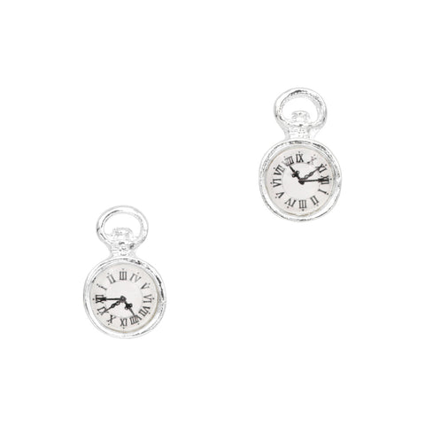 Pocket Watch / Silver Alice in Wonderland Nail Art New Year Clock