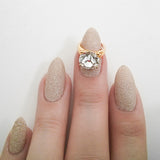 Nail Art Decoration - Diamond Ring / Gold Charm 3D Jewelry