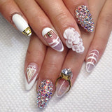 Nail Art Decoration - Diamond Ring / Gold Charm 3D Jewelry
