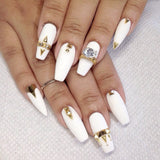 Nail Art Decoration - Diamond Ring / Gold Charm 3D Jewelry