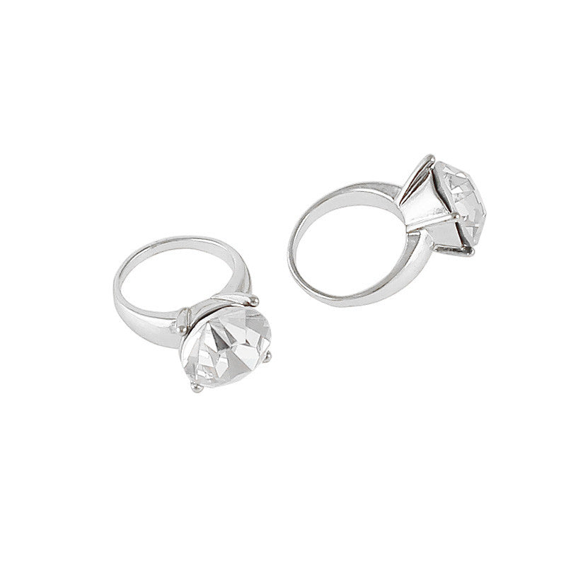 Diamond Ring / Silver Nail Art Decoration - Diamond Ring / Silver Charm Jewelry 3D