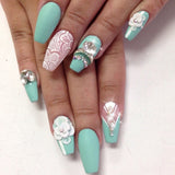 Nail Art Decoration - Diamond Ring / Silver Charm Jewelry 3D
