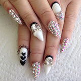 Nail Art Decoration - Diamond Ring / Silver Charm Jewelry 3D