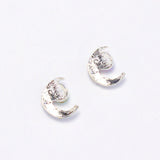 Nail Art Decoration - Crescent Moon / Silver