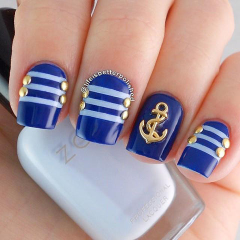 Nail Art Decoration - Anchor / Gold