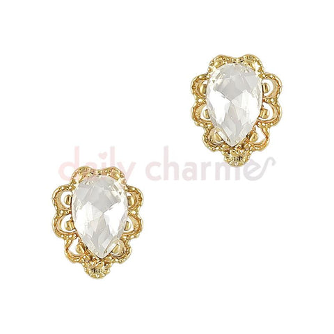 3D Nail Charm Jewelry Rococo Lace Drop / Gold