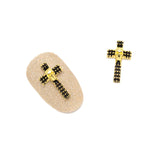 Studded Skull Cross Nail Art 3D Charm Jewelry Gold