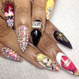 Studded Skull Cross Nail Art 3D Charm Jewelry Gold