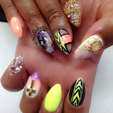 Studded Skull Cross Nail Art 3D Charm Jewelry Gold