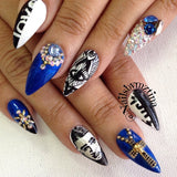 Studded Skull Cross Nail Art 3D Charm Jewelry Gold