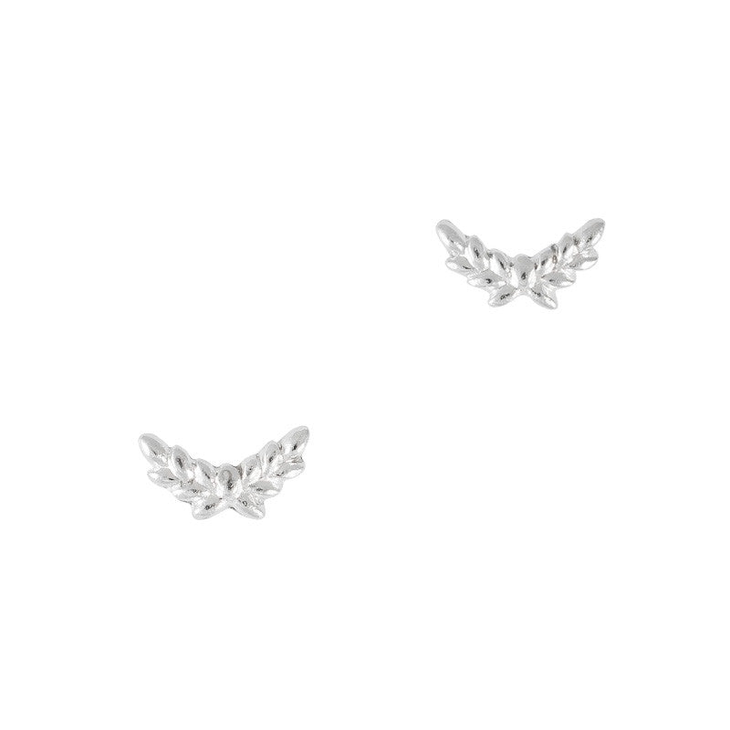 Laurels / Silver 3D Nail Art Charm Jewelry Leaf Crescent Silver